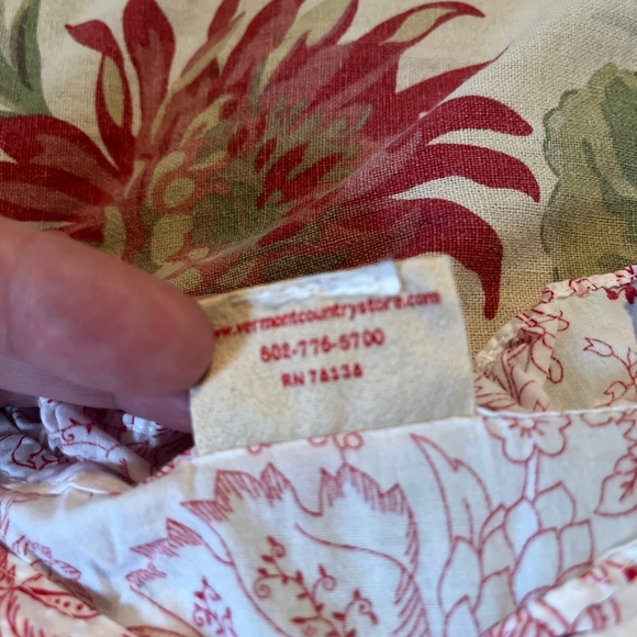 Vtg VERMONT COMPANY STORE Size 1X PJ Pajama White & Red Button Front Bloomer USA - Picture 9 of 16